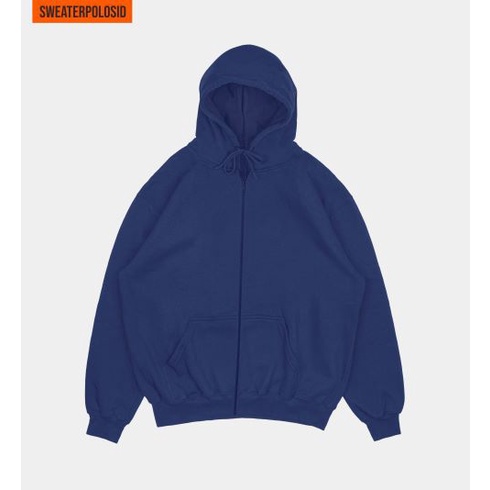 SWEATERPOLOSID  Hoodie Zipper Size M - XXL ( Pria & Wanita ) (Polos)-NAVY