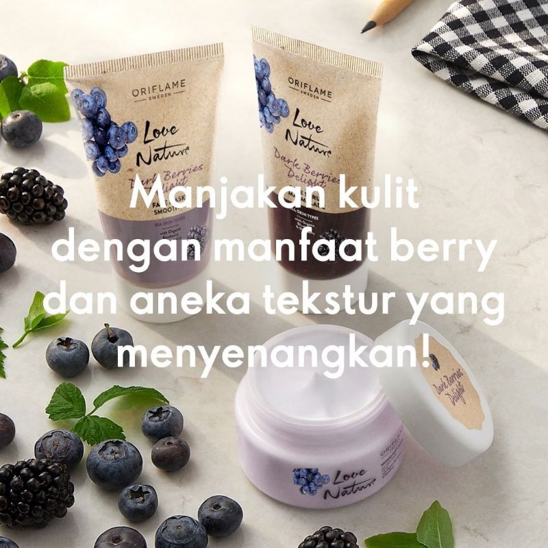 Love Nature Dark Berries Delight Face Scrub Marmalade/Face Mask Smoothie/Yoghurt Face Cream