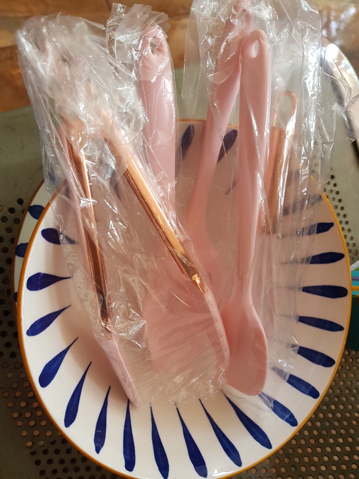 Bc 67 Set Alat Masak Silicone Sutil Set Isi 5 Pcs Food Grade Tahan Panas / Set Spatula Pink Rosegold