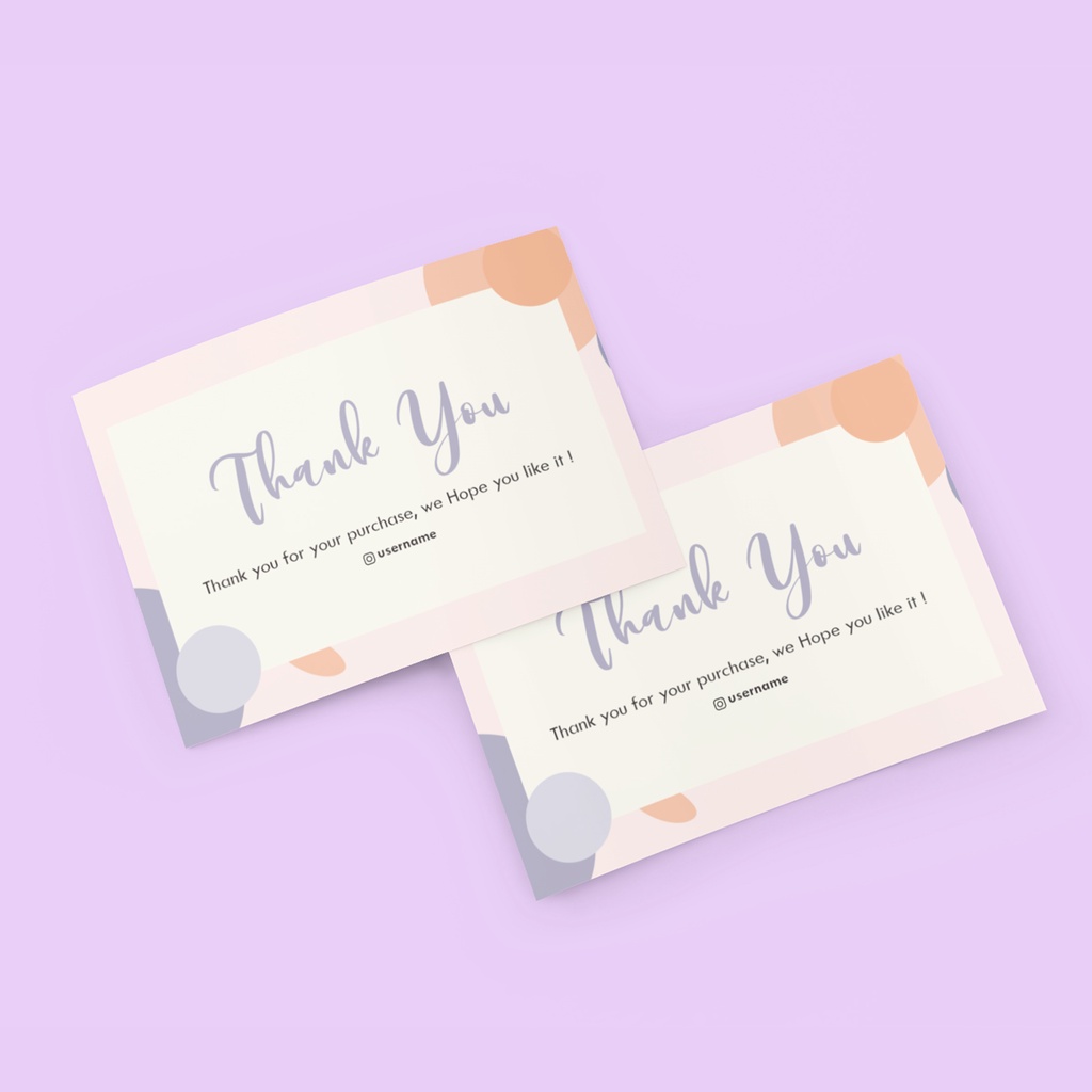 

[ 100 PCS ] Kartu Ucapan Terima Kasih ONLINE SHOP/Olshop / Thank you card / Thank You Card Motif / Custom Thank Card