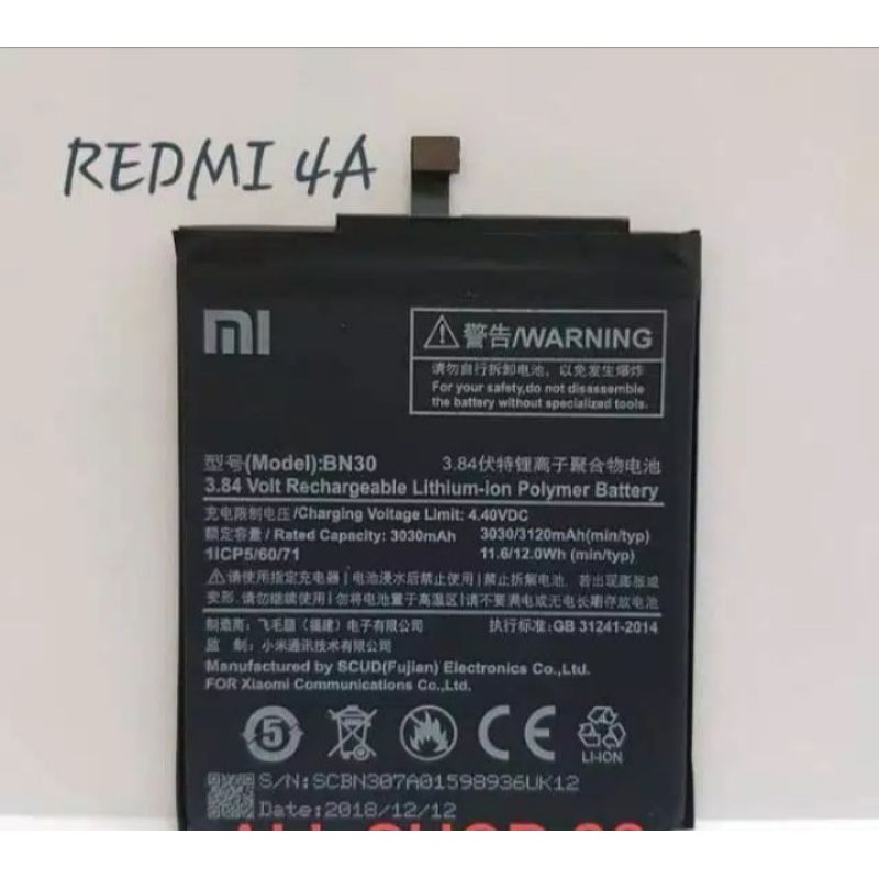 BATERAI XIOMI REDMI 4A ORIGINAL