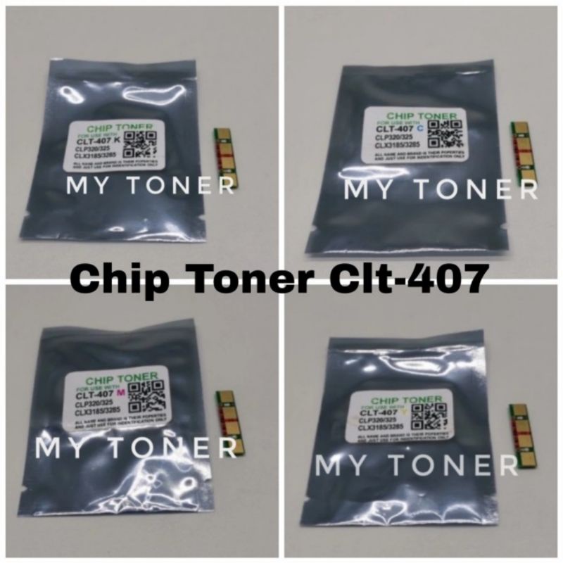 1set Chip Toner CLT407 / CLT-407 / CLP320 / 325 / CLX3185 / CLX3285 / CLP-325 CMYK