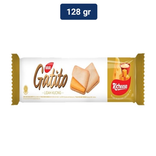 Richeese Gatito Biskuit Krim Keju 128 gr