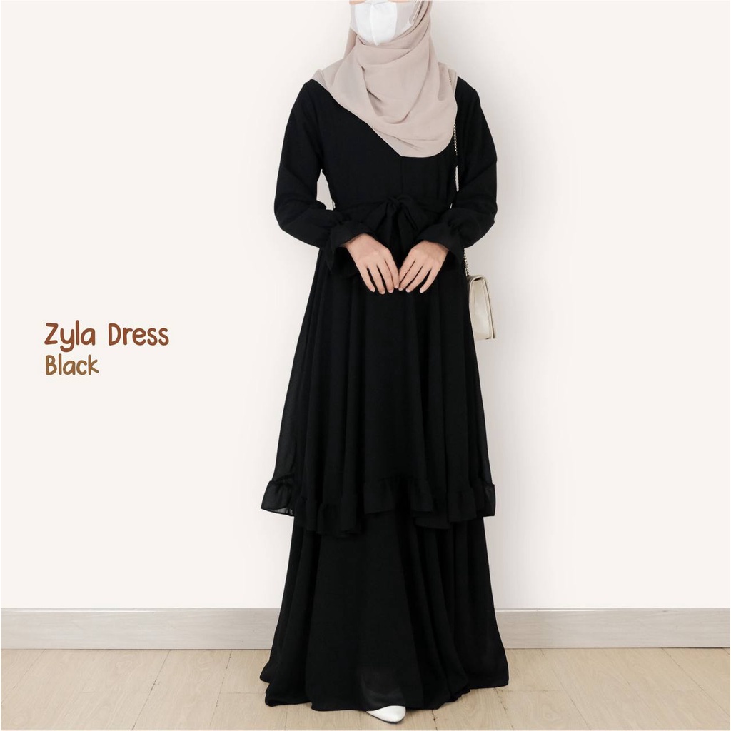 Mininos Zyla Dress Gamis Syari Remaja Ceruty Babydoll