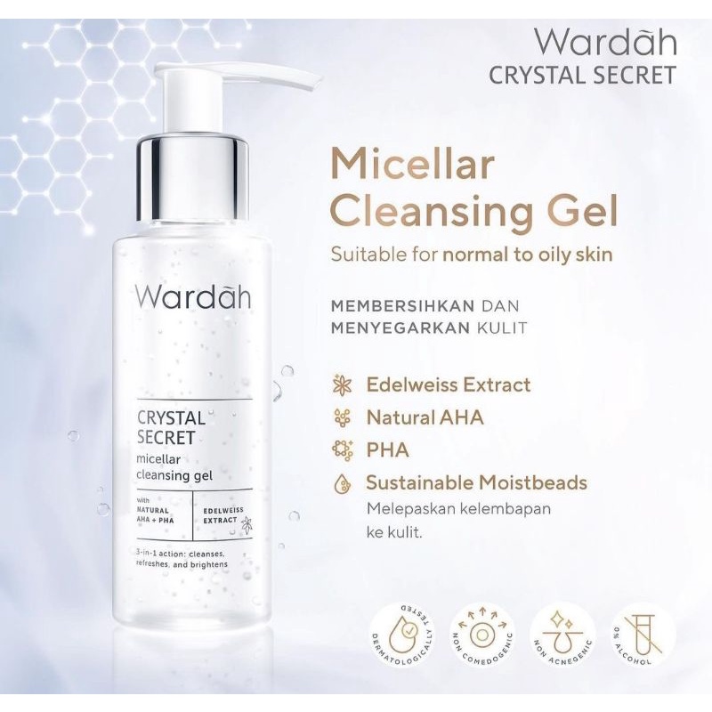 Wardah Crystal Secret Micellar Cleansing Gel 95 ml