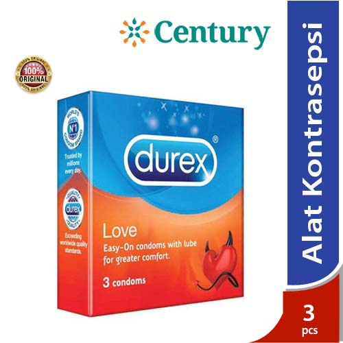 Kondom Durex Love Easy On Condoms With Lube 3s / Alat Kontrasepsi / KB