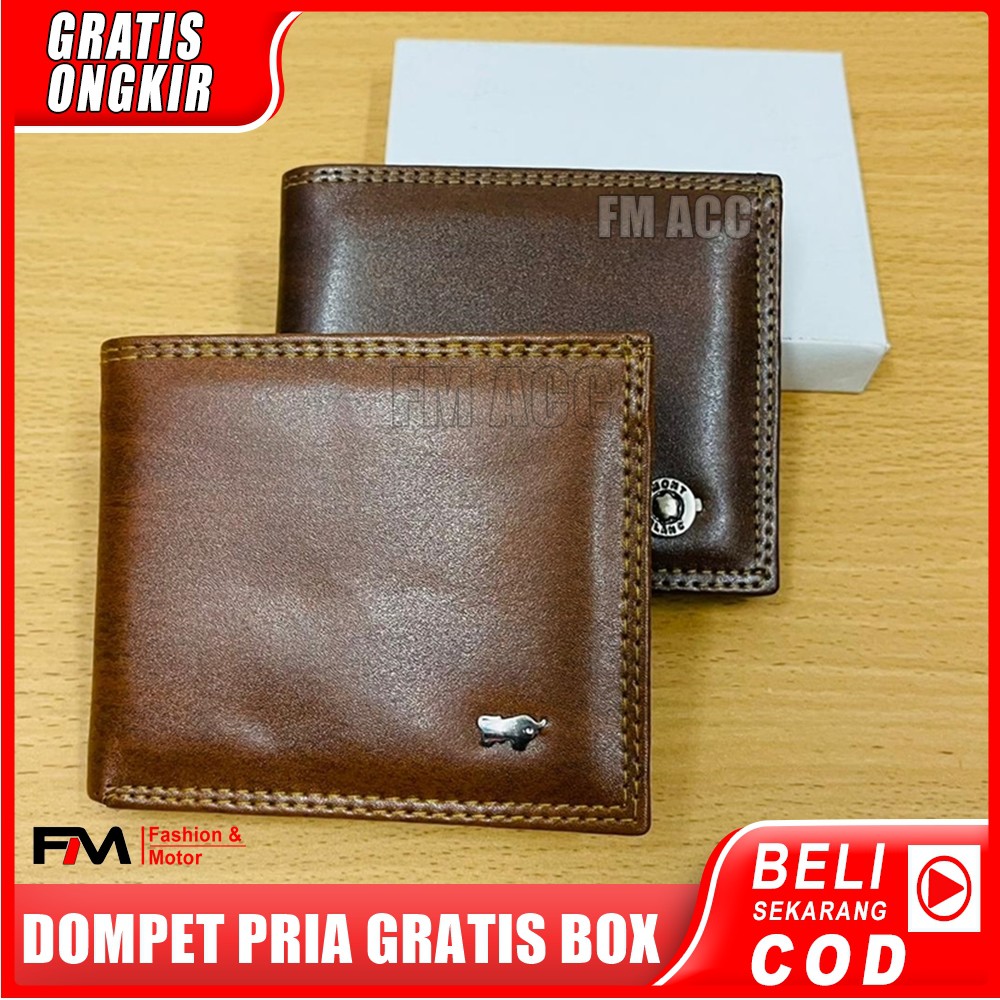 Dompet Pria Kulit Sintesis Trbaru 2021  GRATIS Box Domp