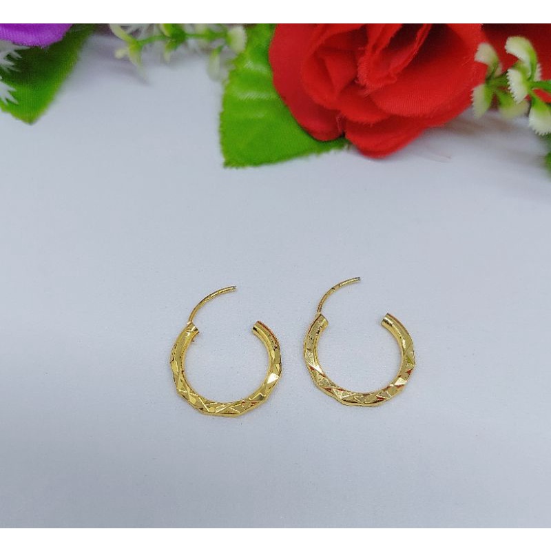 Anting keroncong lapis emas 24k