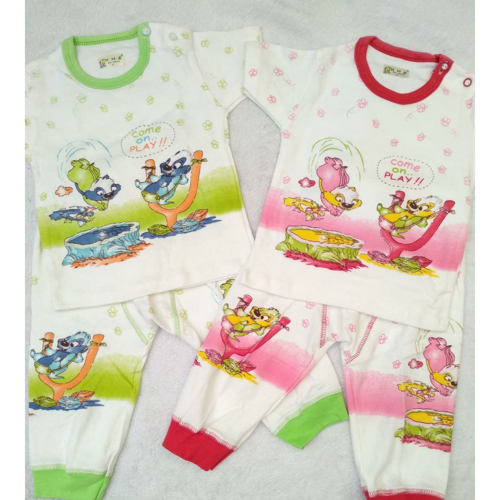 Setelan Anak Lengan Panjang / Piyama Kaos Anak / motif unisex