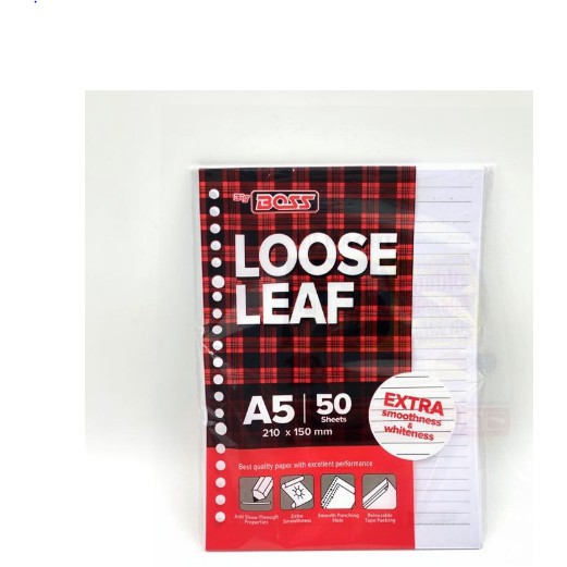 

Loose Leaf / Isi Kertas File / Binder Big Boss A5 50 Lembar