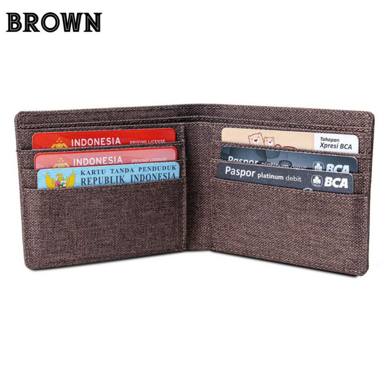 Dompet Pria Bahan Kulit Canvas JP10-5