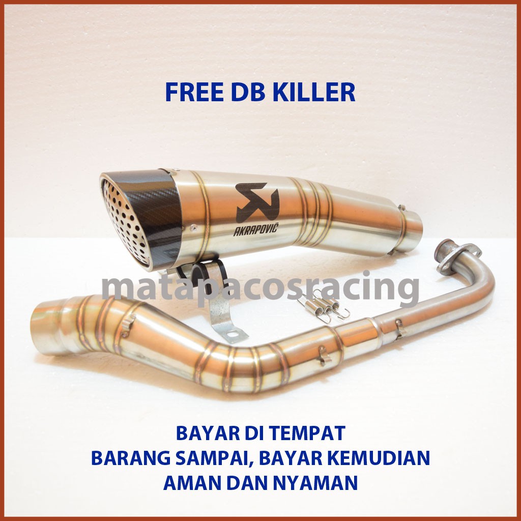 Knalpot Racing Akrapovic+DB KILLER NMax Aerox Lexi X-Ride Fino PCX Adv Vario Beat Scoopy Genio dll