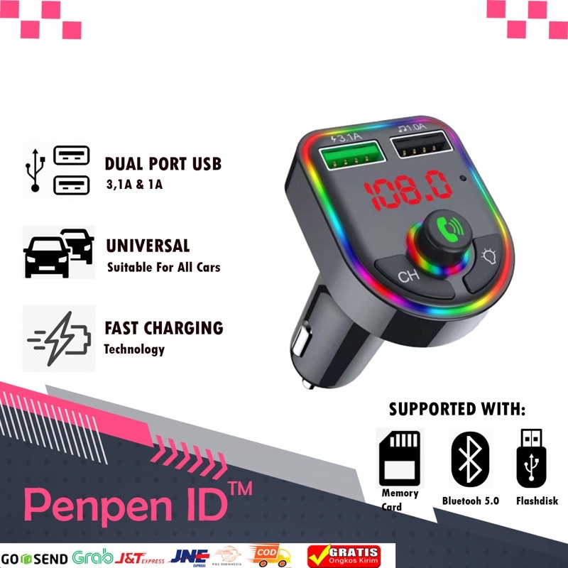 Car FM Modulator Bluetooth Receiver - Car Charger FM Transmitter  Audio Adaptor