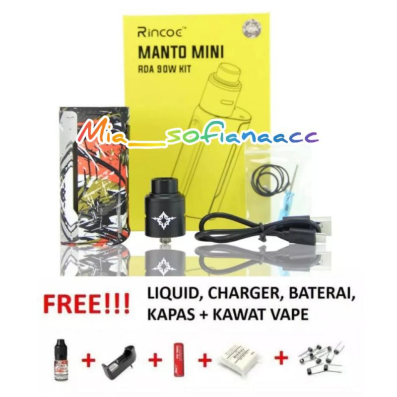 VAPOOR VAPEE MANTO MINI 90 WATT FULL SET Free liquid 30ML