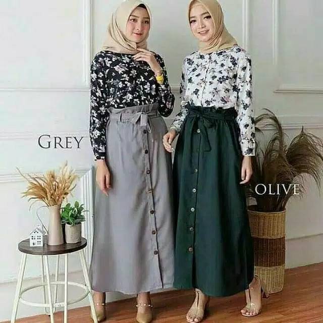 ROK Kancing Moscrepe [Beli 3 = Free Hijab]-2