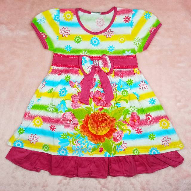 Ss#1008 Dress Anak Perempuan Size 1-2tahun / Pakaian Anak Cewek / Baju Anak Lucu / Dress Keren