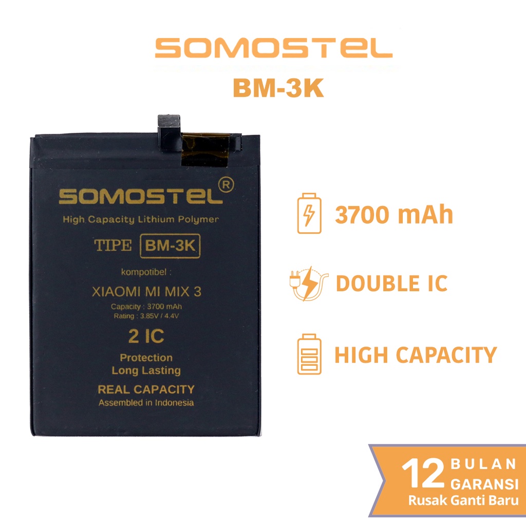 Somostel - BM3K Mi Mix 3 Batre Batrai Baterai