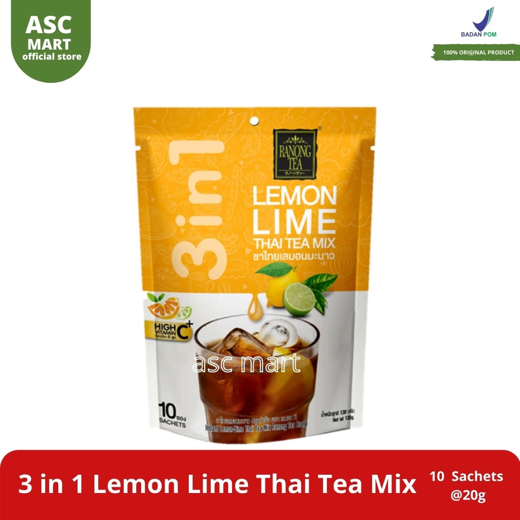 

Ranong Tea 3 In 1 Lemon Lime Thai Tea Mix - 10 Sachets