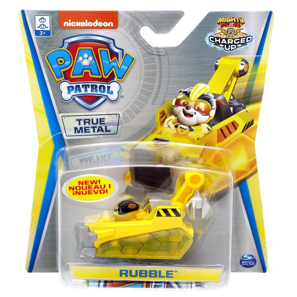 PAW PATROL True Metal Mighty Pups Charged Up Rubble Diecast Car