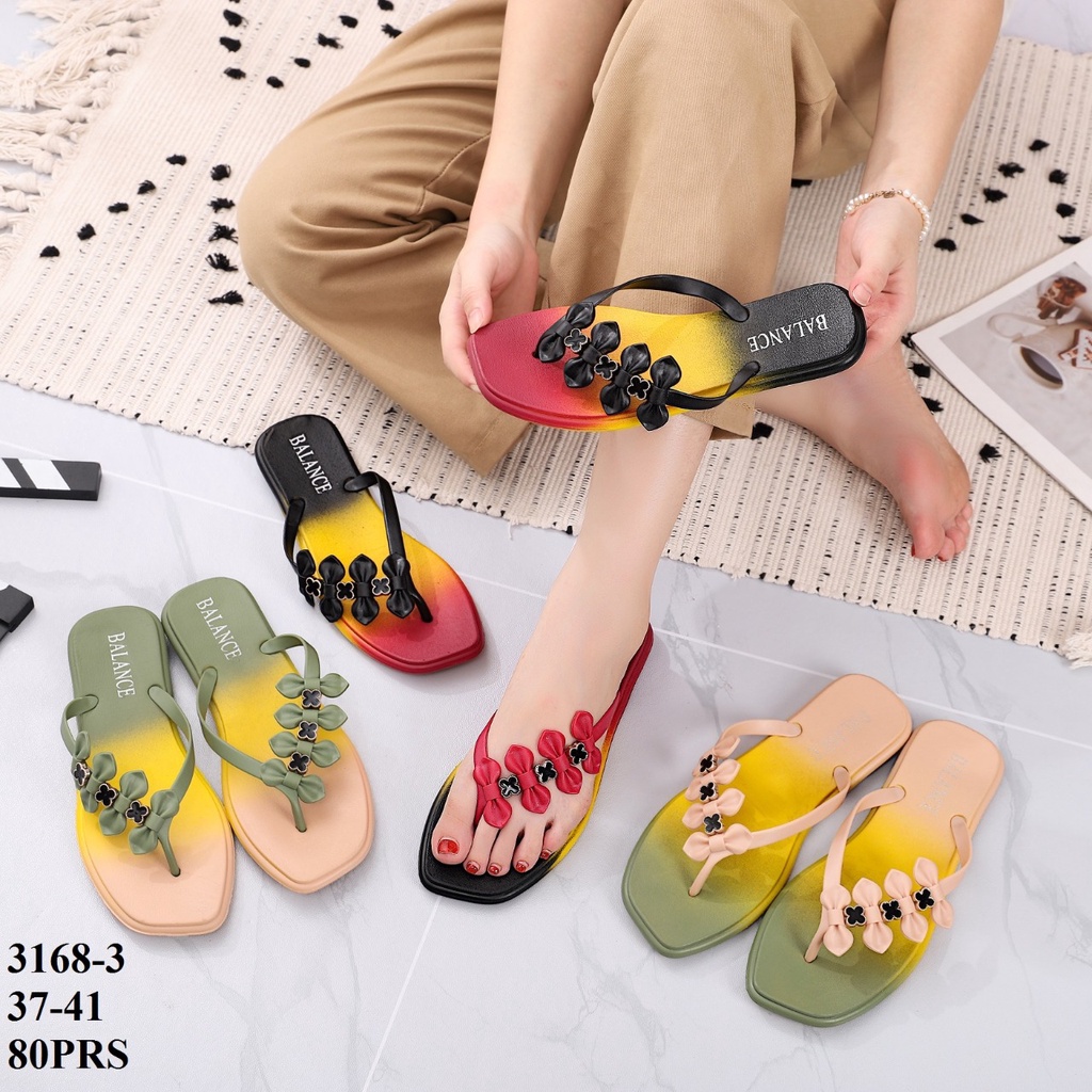 SANDAL JEPIT BALANCE 3168 3 SENDAL IMPORT JELLY WARNA CANTIK TALI SISI DAUN GRADIASI WARNA 100% ORIGINAL KUALITAS IMPORT ANTI SLIP NYAMAN EMPUK