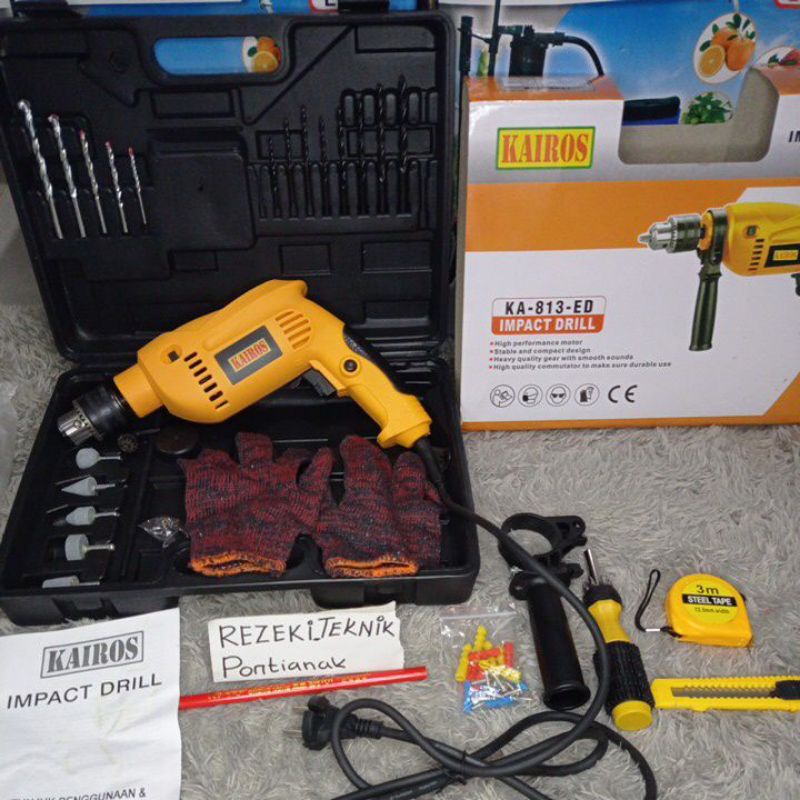 Mesin Bor Listrik 13mm kairos lengkap