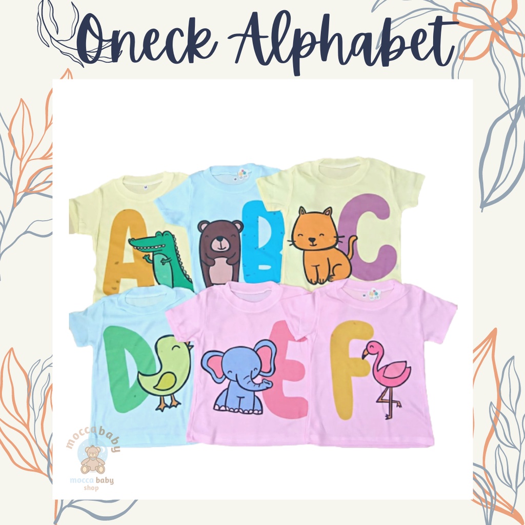 MBSS - ONECK ALPHABET Kaos Harian Anak Karakter Kids / Kaos Anak Motif Kartun Unisex