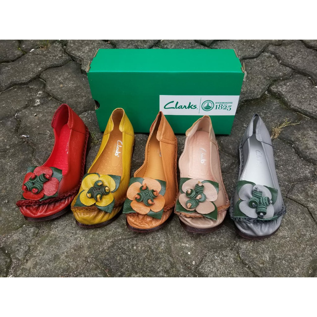 Clarks Cordyline Genuine Leather Sepatu Flat Wanita