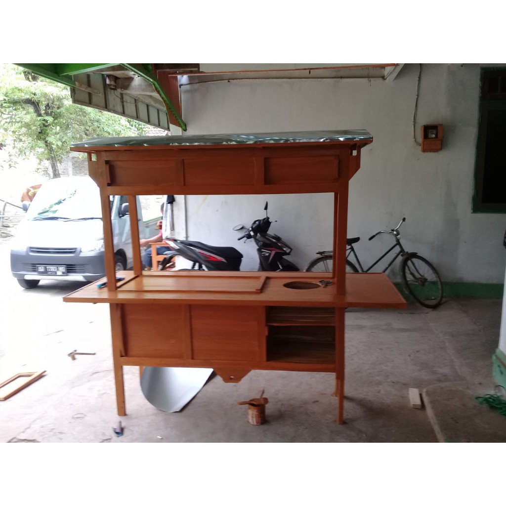 Gerobak Angkringan / Rombong Angkringan / Gerobak angkringan kayu mahoni gratis ongkir