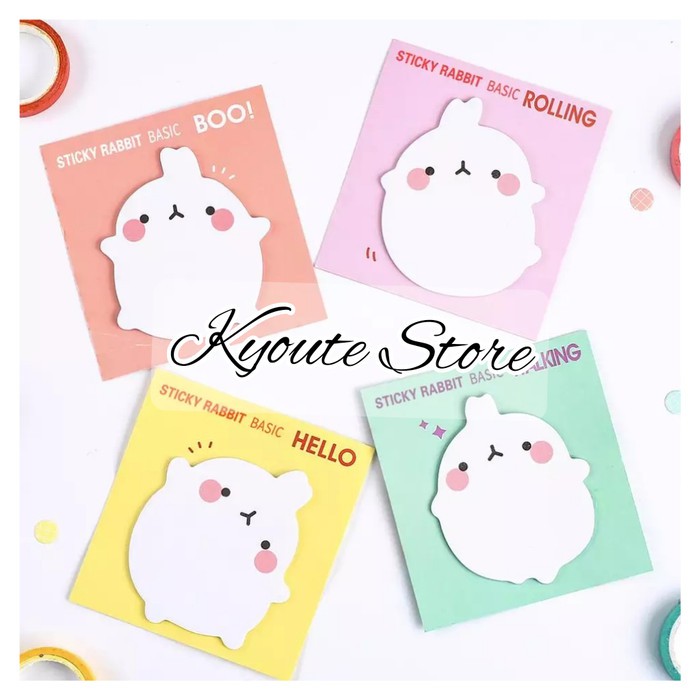 

Langsung Order Molang Sticky Note Rabbit Emoji | Memo | Post It - BOO Diskon