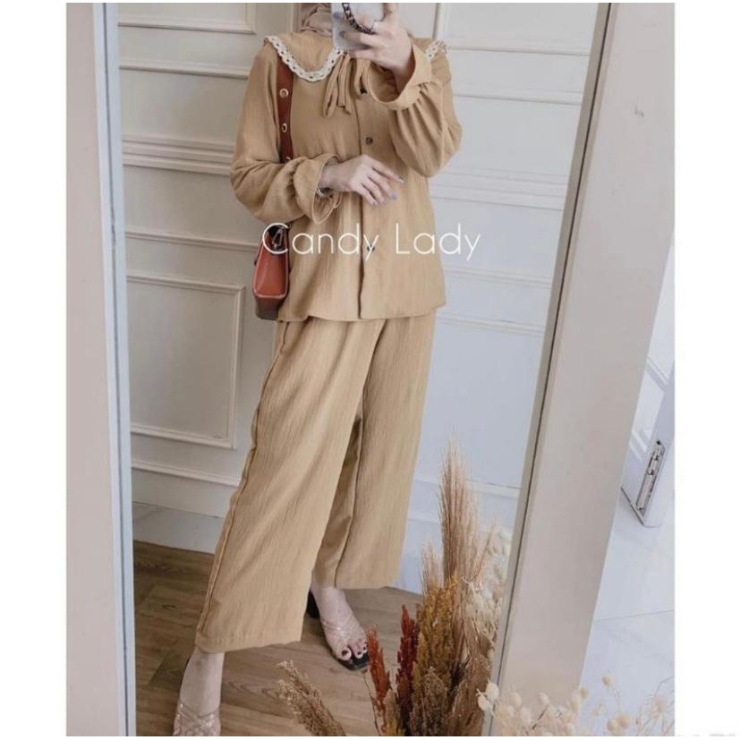 ONE SET RENDA CRINCLE | SETELAN WANITA CRINKLE | ONE SET PAKAIAN WANITA