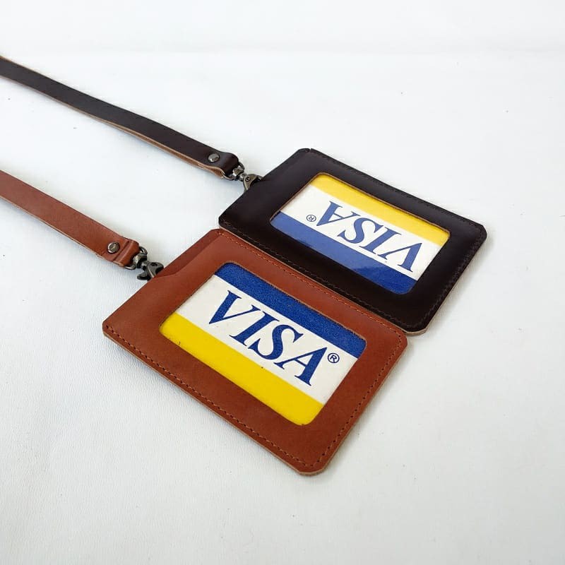 Holder ID Card Name Tag Kulit Asli - SINGLE HALETH HOLDER ID CARD