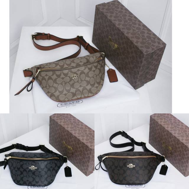 Tas Coach Signature Waist Belt Bag 80639 with Box tas selempang wanita