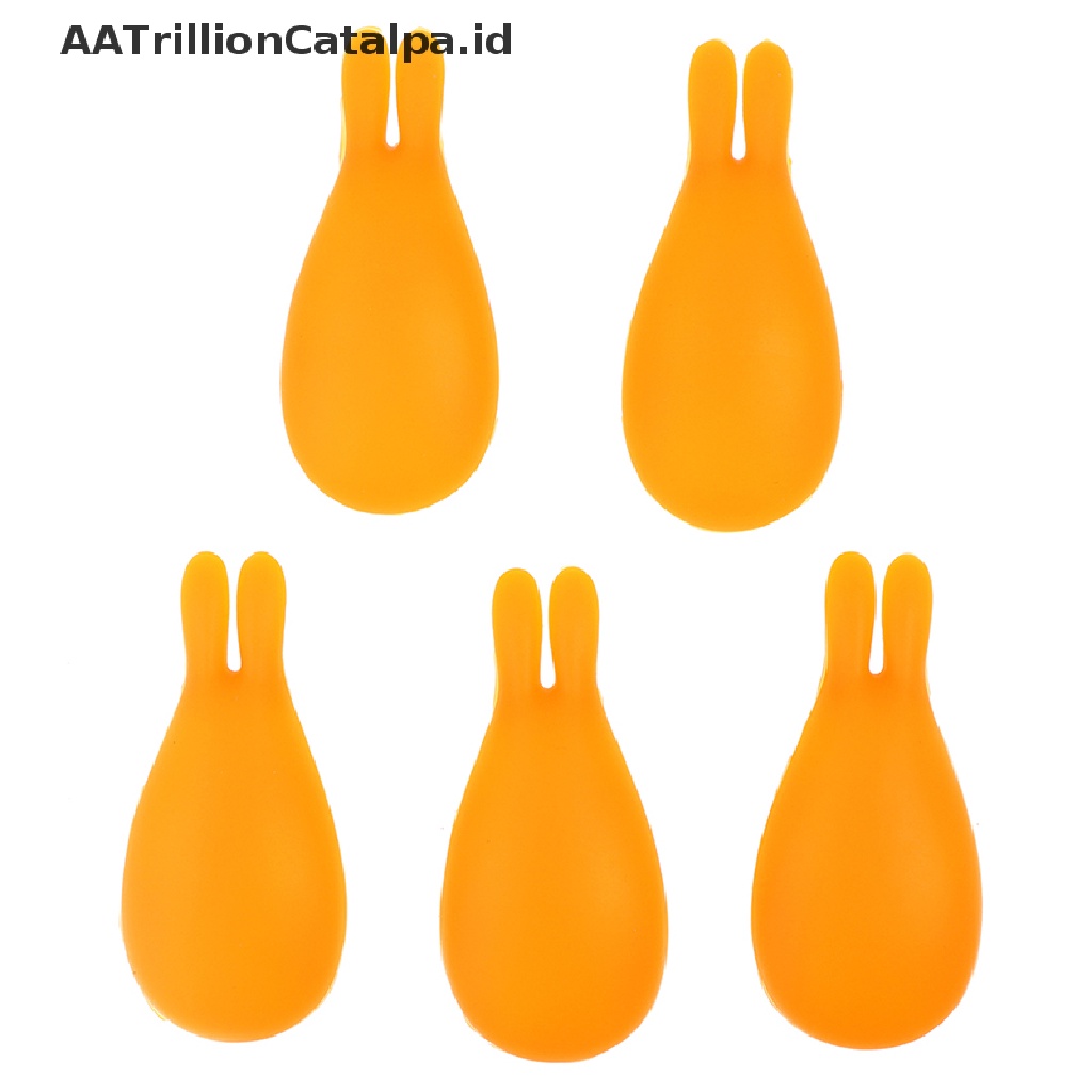 (AATrillionCatalpa) Holder Kantong Teh Bentuk Kelinci 5 Slot Bahan Silikon Warna Permen