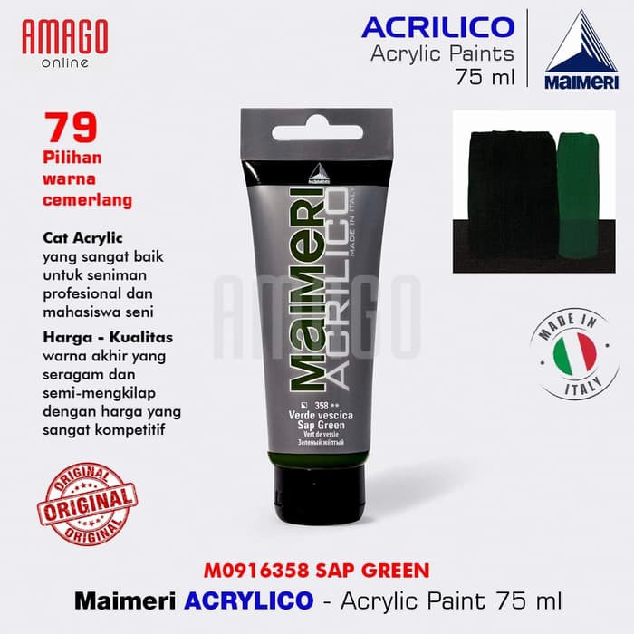 MAIMERI ACRILICO - ACRYLIC PAINT - SAP GREEN - 75ML - M0916358