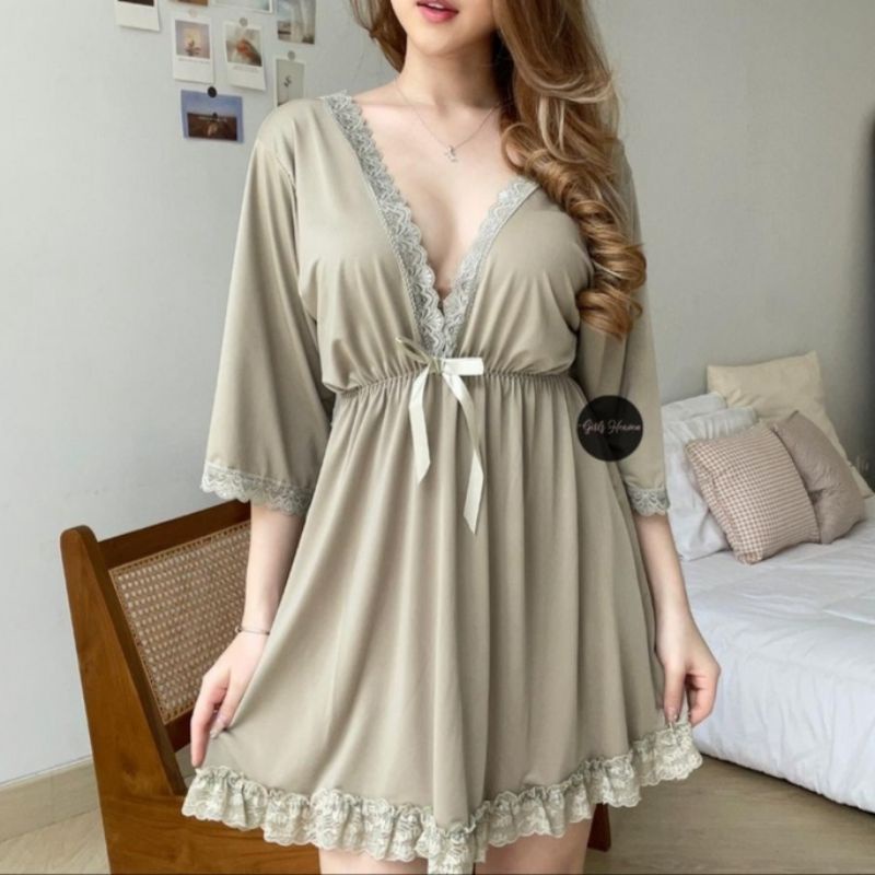 Lingerie Sydney Dress Sexy Big Size Baju Tidur Premium Girlsheaven fit to jumbo LD 125 Bisa COD