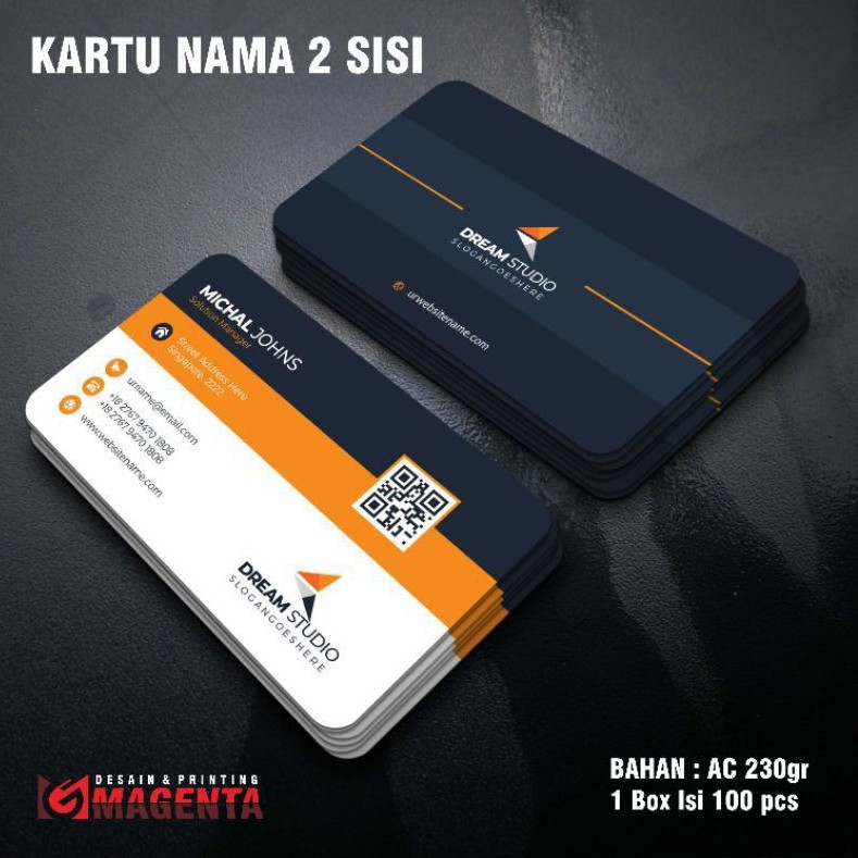 

Kartu Nama 2 Sisi + Design