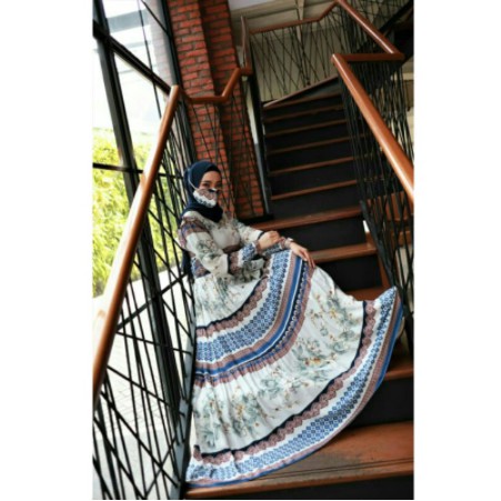 Gamis terbaru gamis wanita modern mewah gamis lebaran 2020 - 2021 Fashion Muslim Monalisa Plisket