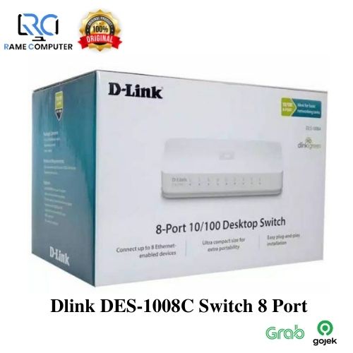 Dlink DES-1008C Switch 8 Port 10/100Mbps