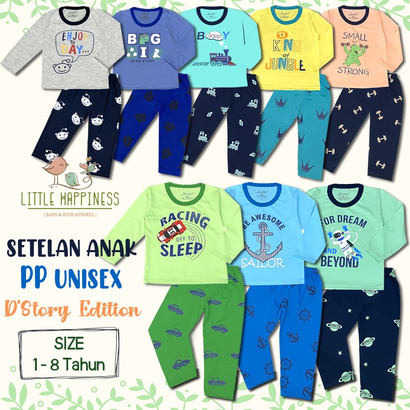 SETELAN BAJU ANAK PP UNISEX 1-8 TAHUN &quot;D'STORY EDITION&quot; / SETELAN BAJU ANAK KELFI