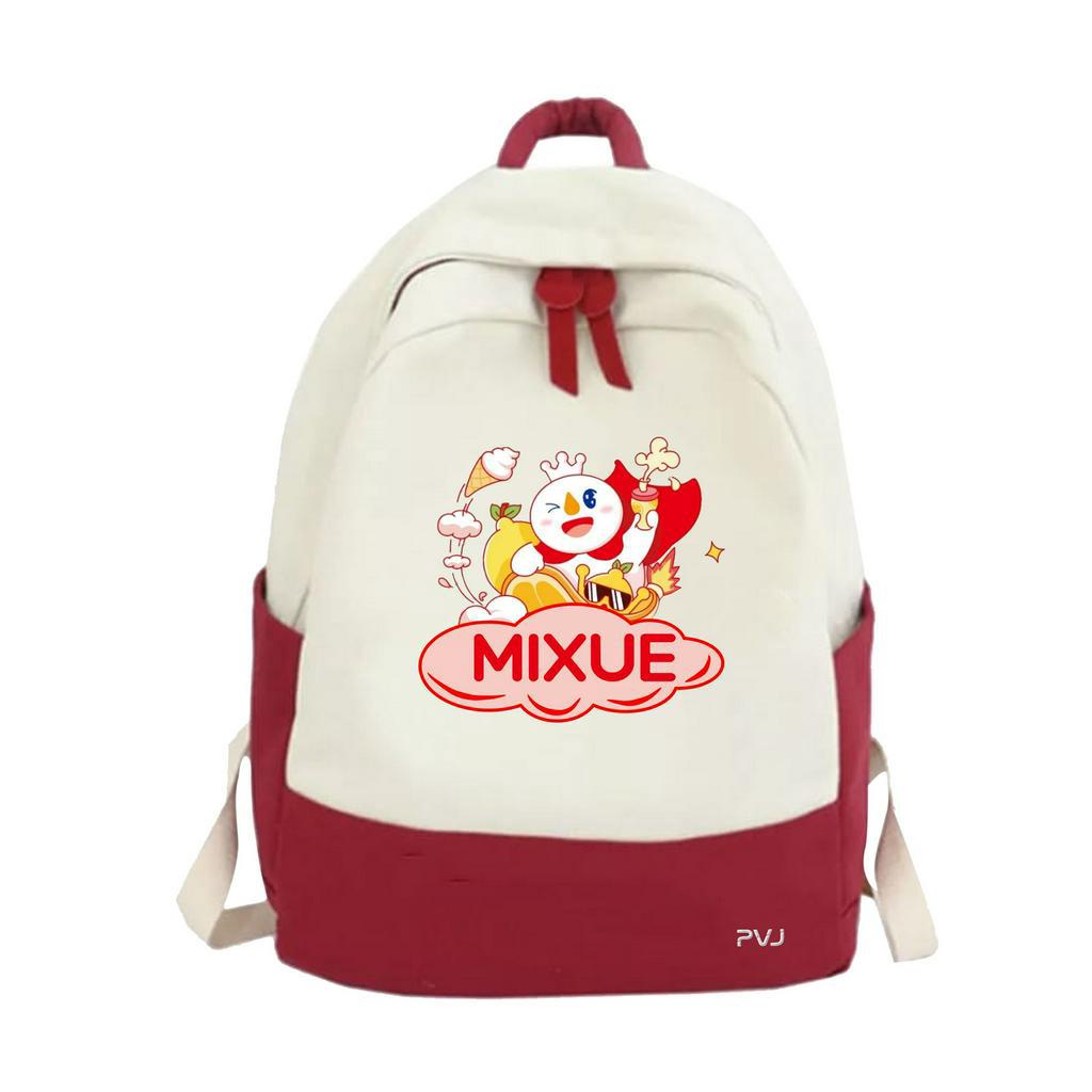 PVJ - Tas Mixue Ransel Anak Sekolah SD SMP  Anak Laki- Laki dan Perempuan Kekinian