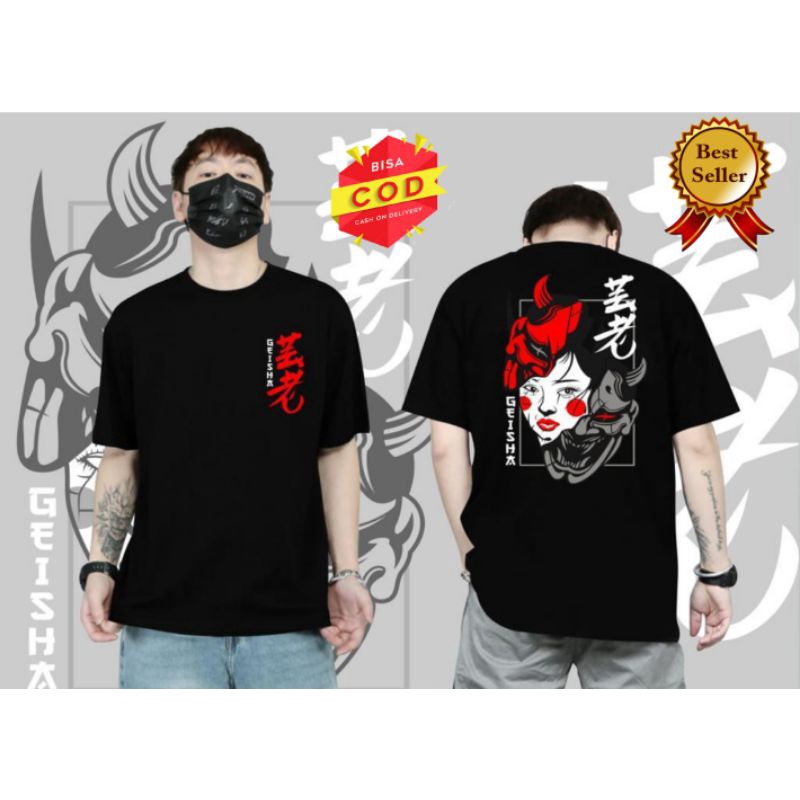 KAOS PRIA /KAOS GEISHA RONIN/ KAOS SAMURAI/BAJU KAUS/TOPENG GEISHA KAOS JEPANG