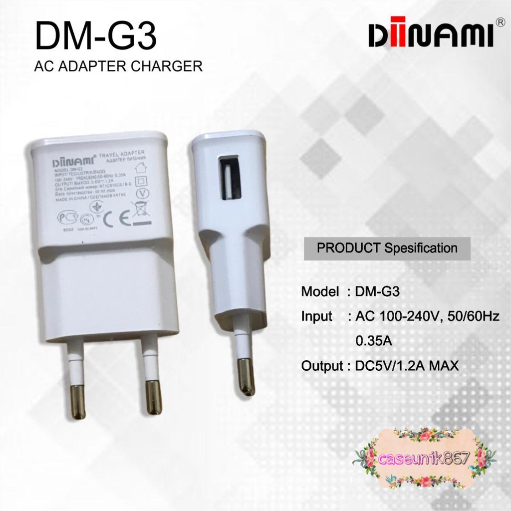 Batok Charger Travel adaptor cas cahsan casan DIINAMI  DM-G3 CS1111