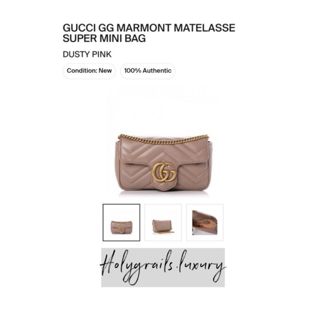 Gucci GG Marmont Matelasse Super Mini Bag Dusty Pink