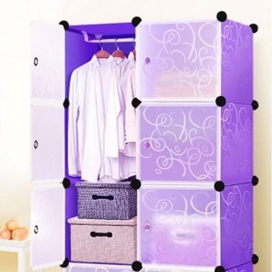 Lemari Pakaian DIY 6 Pintu Wardrobe Motif