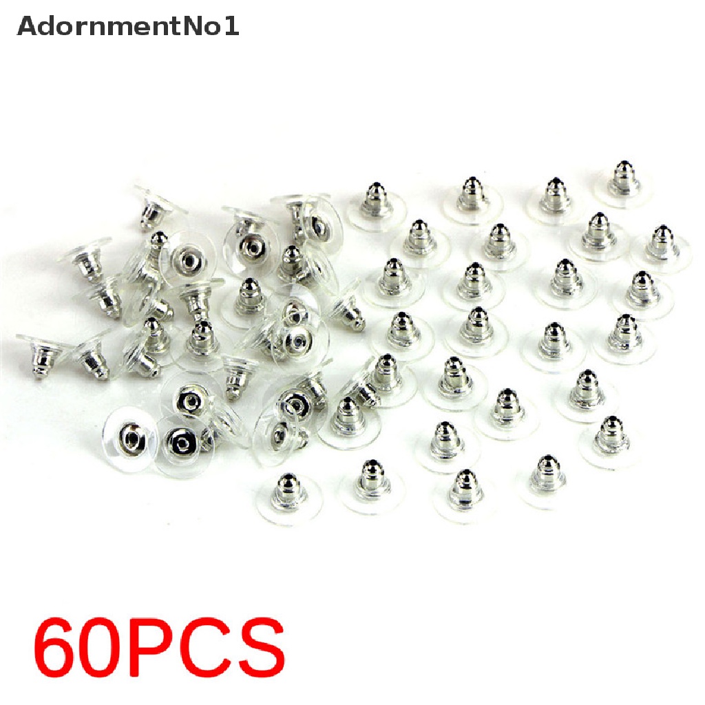 (AdornmentNo1) 60pcs / Set Stopper Anting Tusuk Warna Silver / Gold