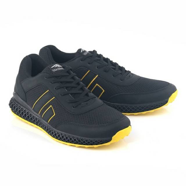 AUTHENTIC - Sepatu Sneakers Running Pria Cowok Sporty Black