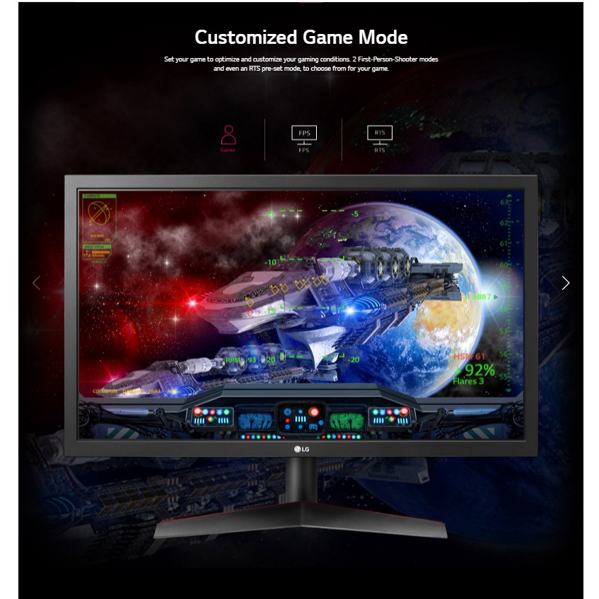 MONITOR LED LG 24 INCH GAMING FULL HD 1MS 144HZ 24&quot; RADEON FREESYNC 24GL600F-B