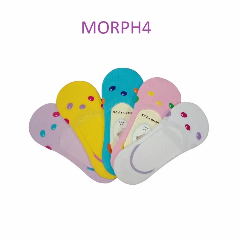 Kaos Kaki Pendek Wanita Invisible Korea Style Hidden 1Pasang (Bahan Katun)(Campur)-Random Morph4