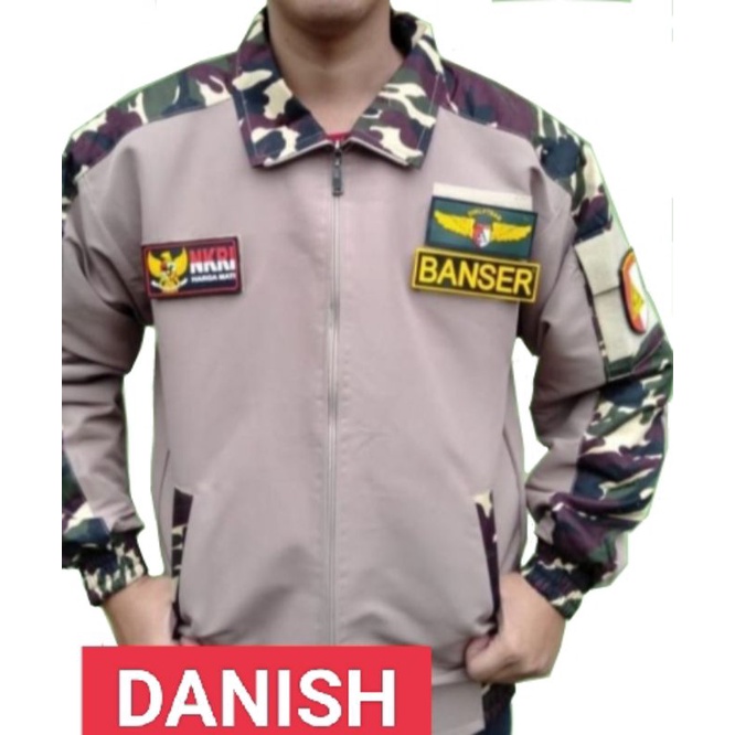 Jaket bomber banser kombinasi