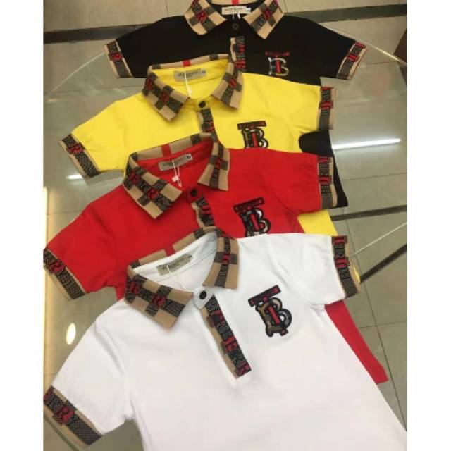  Kaos  anak Burberry  import kaos  kerah  anak import 